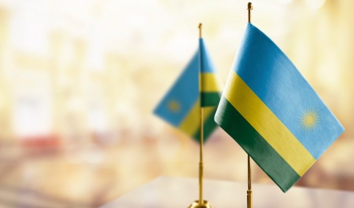 Rwanda flags on a desk