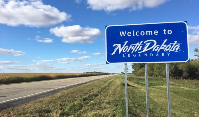 Welcome to North Dakota sign