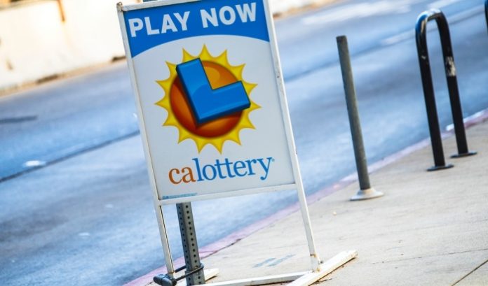 California Lottery sign in a street