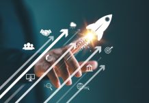 Allwyn marks end-of-year success across UK and Europe Rocket taking off to a right angle, symbolising the revenue growth experienced by ZEAL Network