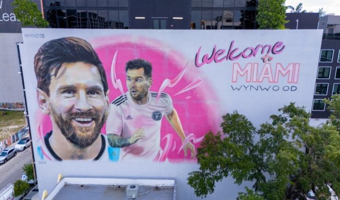 Welcome-to-Miami-featuring-Messi- Welcome to Miami mural featuring Messi
