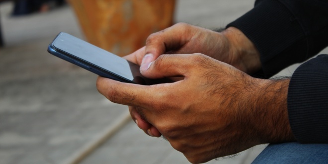 app Person using a smartphone