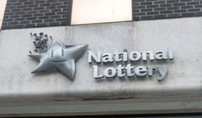 National-Lottery-Ireland Logo of the Irish National Lottery on a building