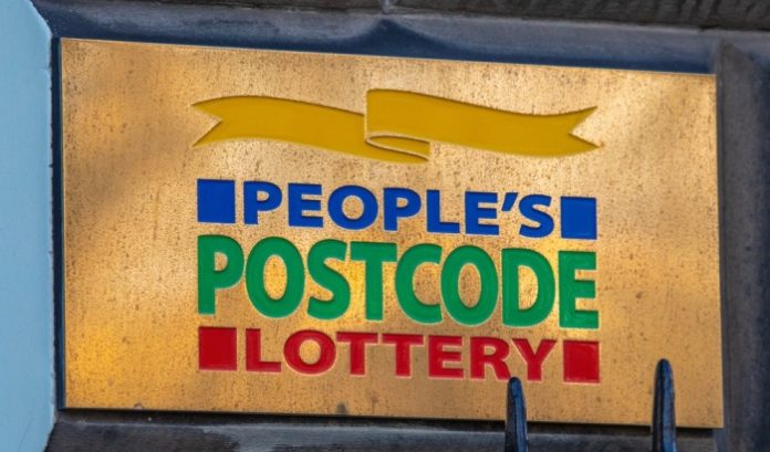 People's-Postcode-Lottery Sign for the People's Postcode Lottery in Edinburgh