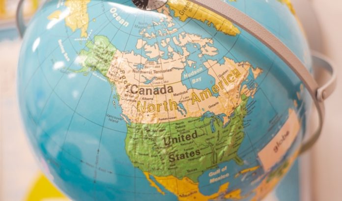 North-America North America on a globe