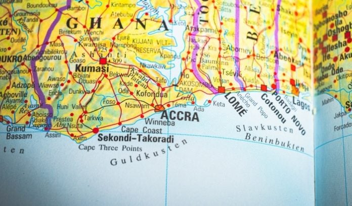 Ghana- Ghana on a map