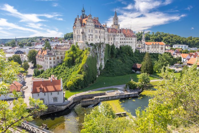germany baden württemberg scenic view of sigmaringen medieval castle tourist destination in summer in germany baden württemberg