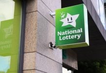 Irish National Lottery slashes odds and raises prizes Irish National Lottery shop sign