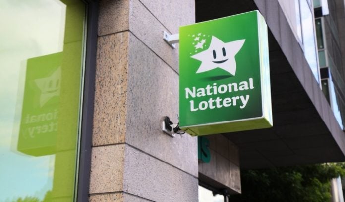 Irish National Lottery shop sign