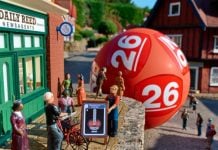 Powerball makes UK debut in first lottery launch outside the US Powerball UK launch image, at a model village in Bedfordshire