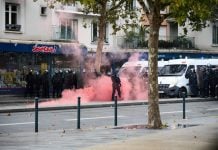 France’s lottery says “roughly 100 point of sale” affected by riots Police during an October riot in France